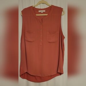 LOFT Sleeveless Blouse - Terracotta